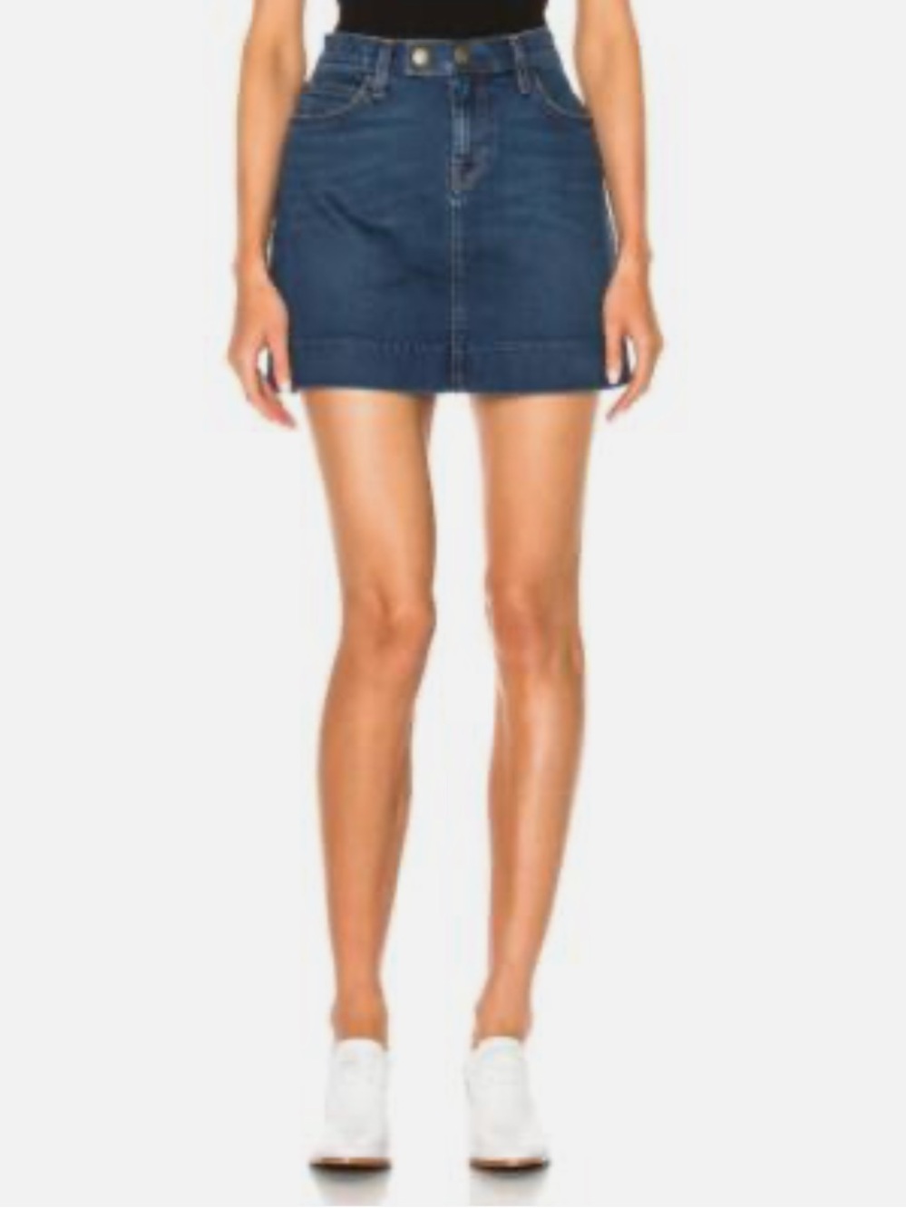 NWT Current/Elliott Dark Blue Denim The A-Line Mini Skirt
